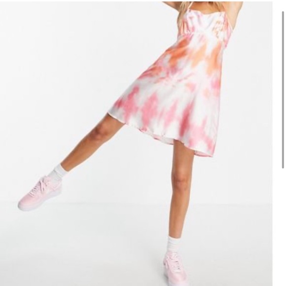 COLLUSION tie dye open back mini dress - Picture 1 of 5